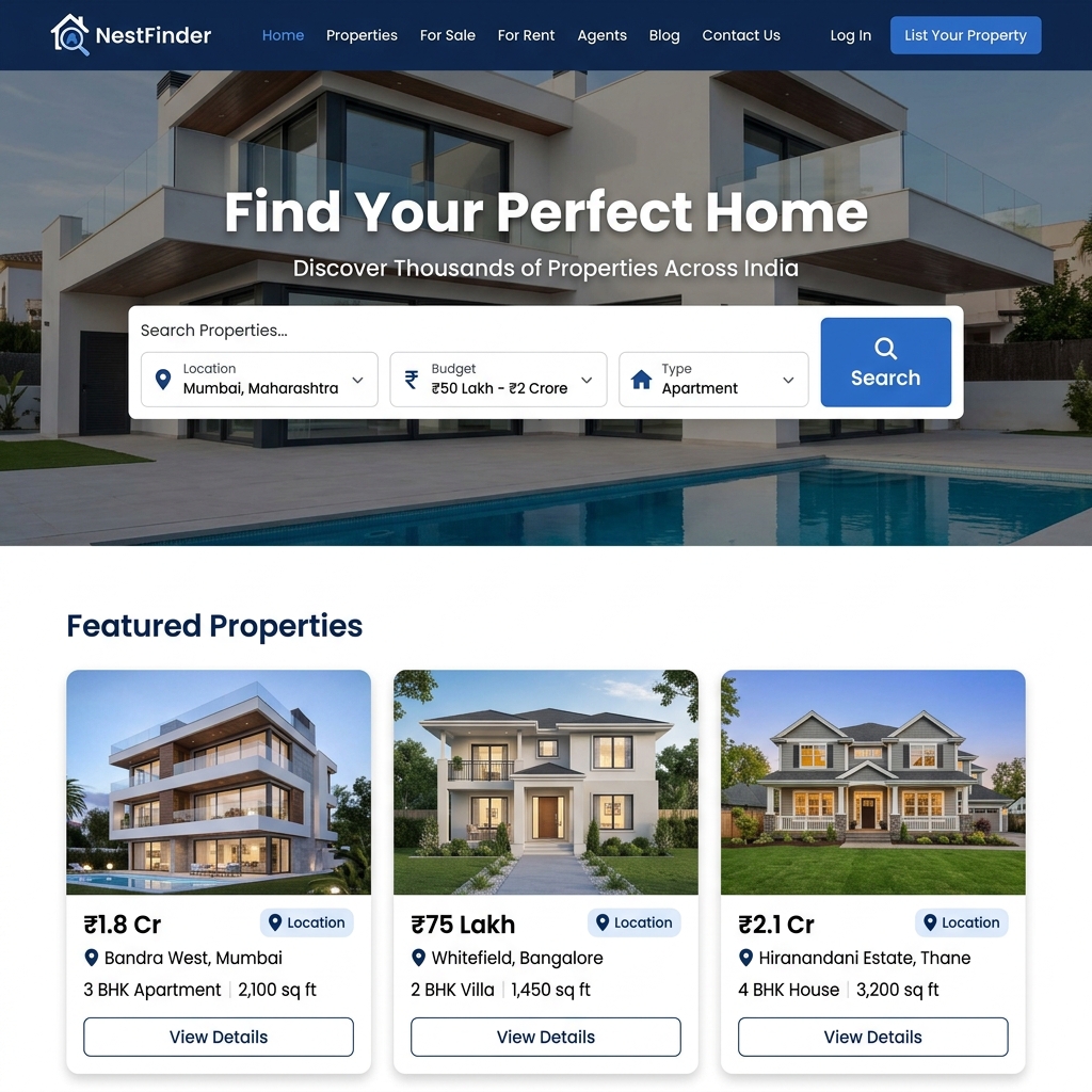 NestFinder real estate portal demo