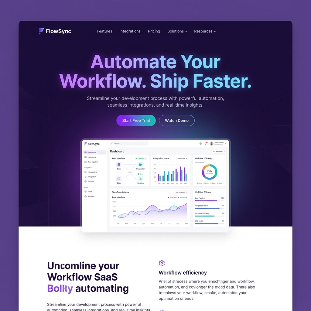 FlowSync SaaS landing page demo
