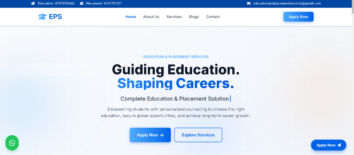EPS Guru Education & Placement website
